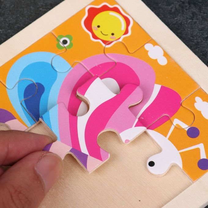 Small Puzzle  Hildren's Puzzle 9 Pie Es Of Woody Forest Animal Story Puzzle-Multicolor-Snails