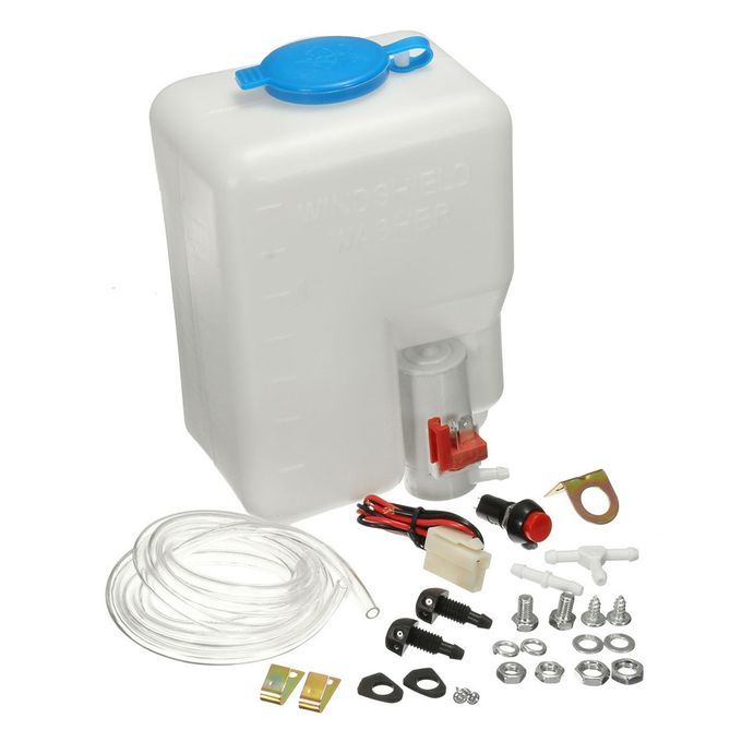 Universal Car Washer Tank Pump Bottle Kit 12V 1.8L Windshield Wiper Systems Reservoir