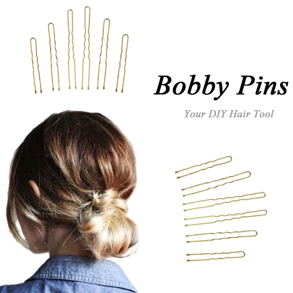 300Pcs Golden Bobby Pins Thin U Shape Hairpins Women Hair