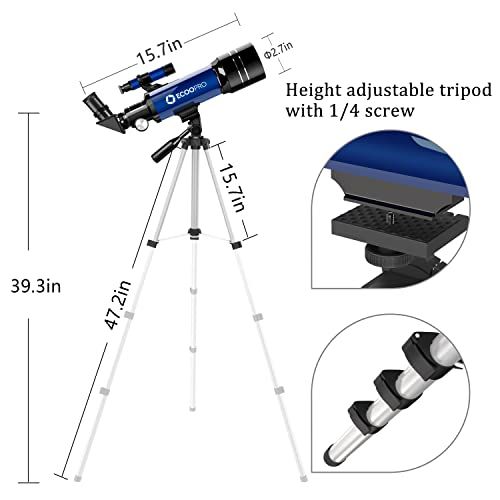 Telescope For Kids Beginners Adults 70mm Astronomy Refractor