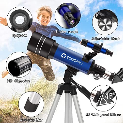 Telescope For Kids Beginners Adults 70mm Astronomy Refractor