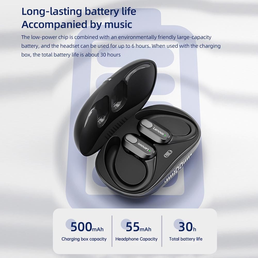 Lenovo thinkplus XT80 Wireless BT Sport Earphone Mini Headphones with Mic Charging Case Hi-Fi Stereo Sound Noise Reduction HD Call Smart Fast Pair Compatible with iOS Android System