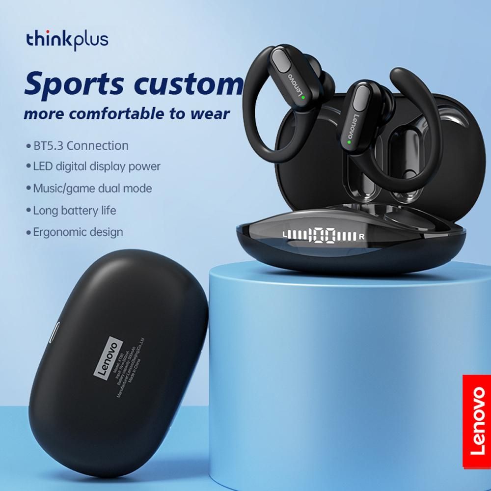 Lenovo thinkplus XT80 Wireless BT Sport Earphone Mini Headphones with Mic Charging Case Hi-Fi Stereo Sound Noise Reduction HD Call Smart Fast Pair Compatible with iOS Android System