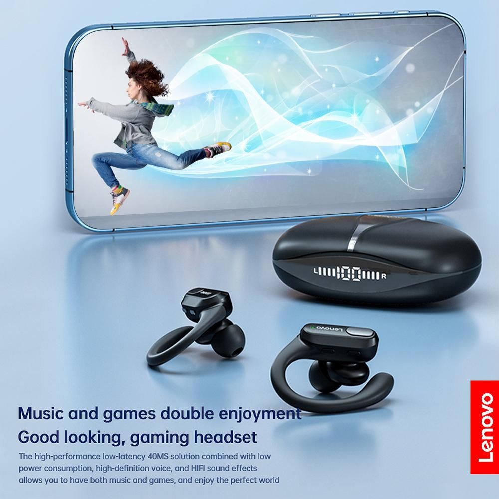 Lenovo thinkplus XT80 Wireless BT Sport Earphone Mini Headphones with Mic Charging Case Hi-Fi Stereo Sound Noise Reduction HD Call Smart Fast Pair Compatible with iOS Android System