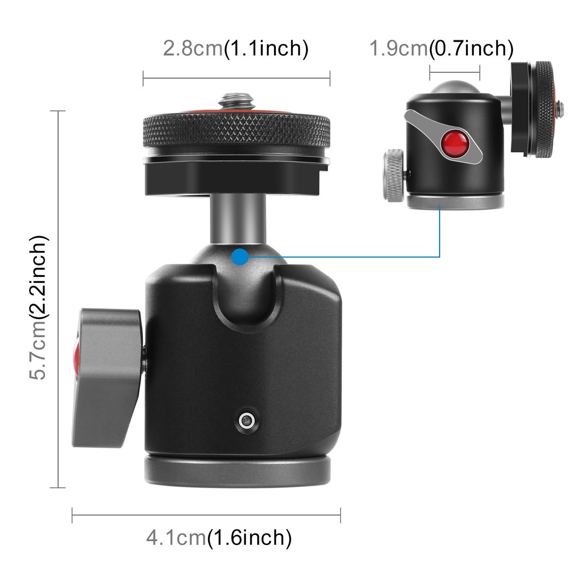 Dual Cold Shoes Tripod Ball Head Adapter