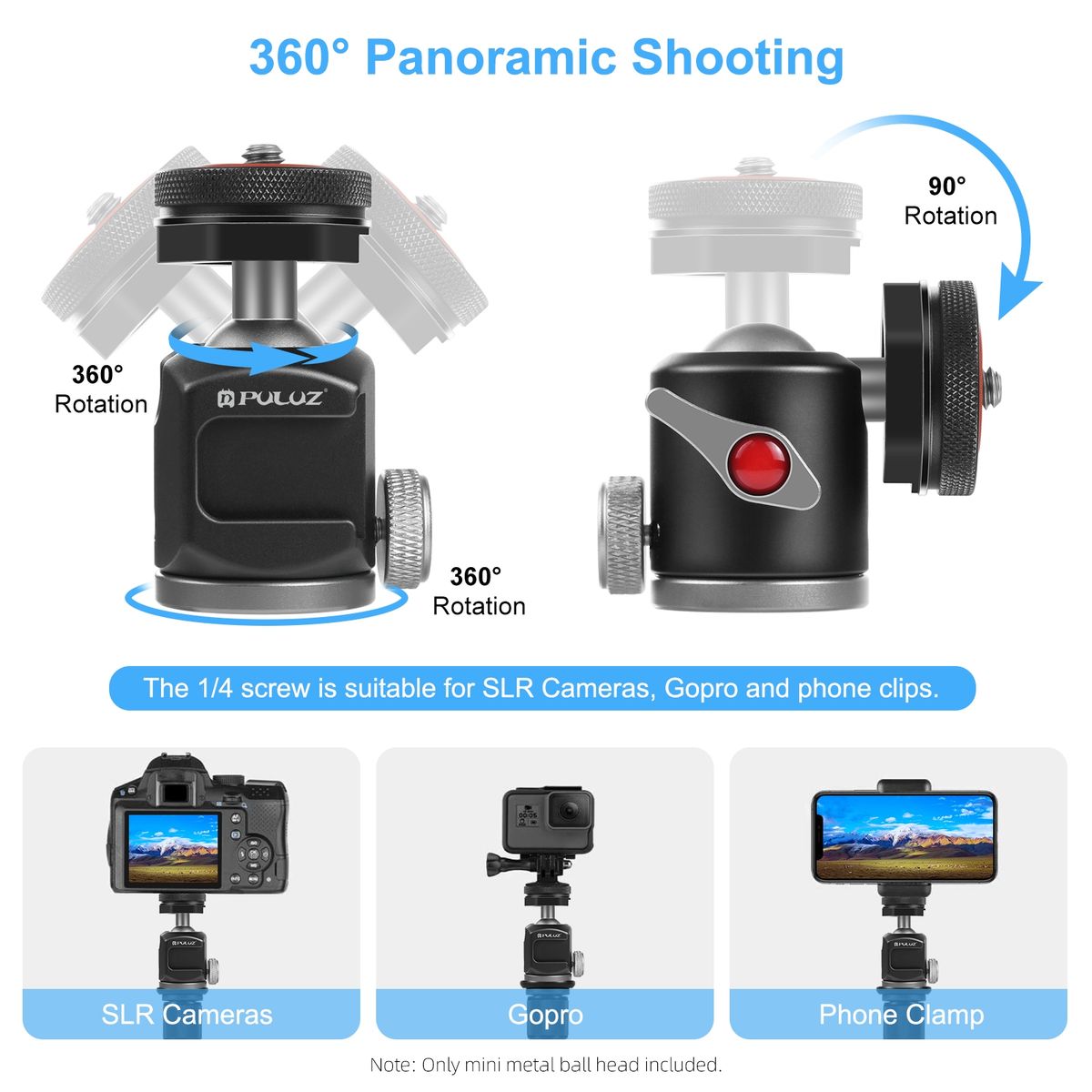 Dual Cold Shoes Tripod Ball Head Adapter