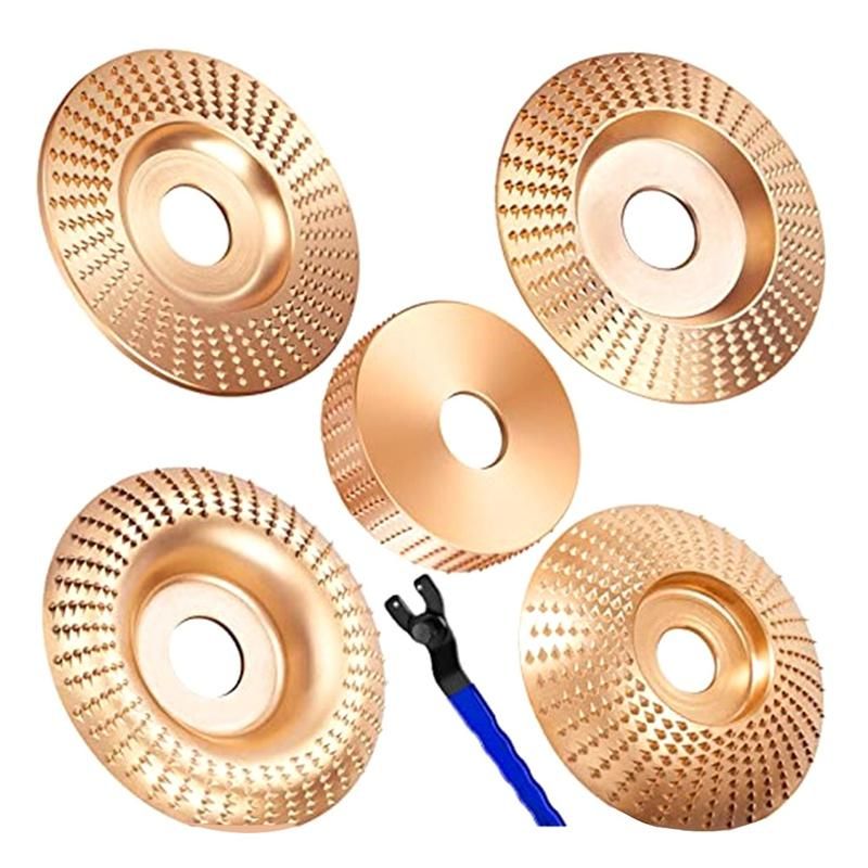 5PCS Wood Carving Disc Set & Universal Grinder Wrench Wood