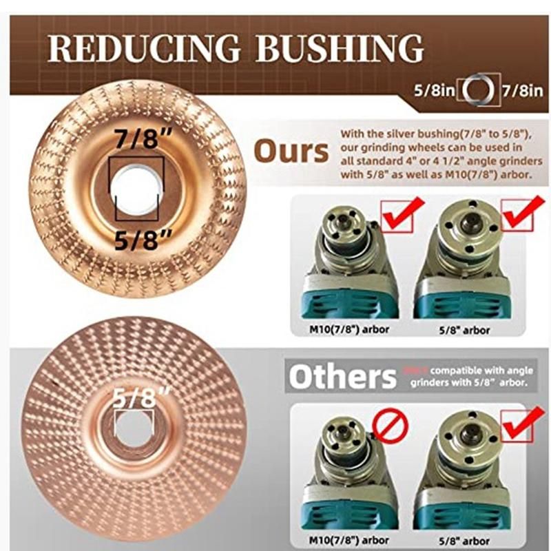 5PCS Wood Carving Disc Set & Universal Grinder Wrench Wood