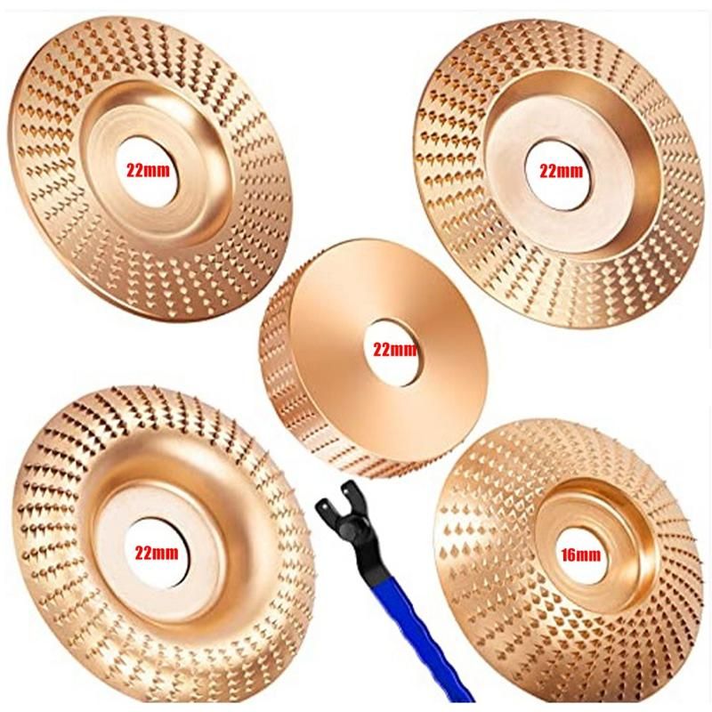 5PCS Wood Carving Disc Set & Universal Grinder Wrench Wood