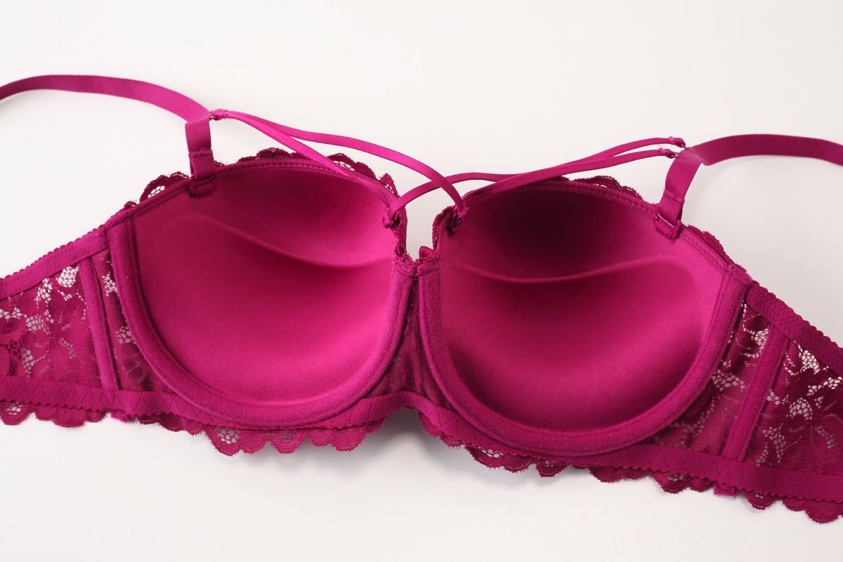 Half Cup Floral Lace Front Cross Line Bra For Women