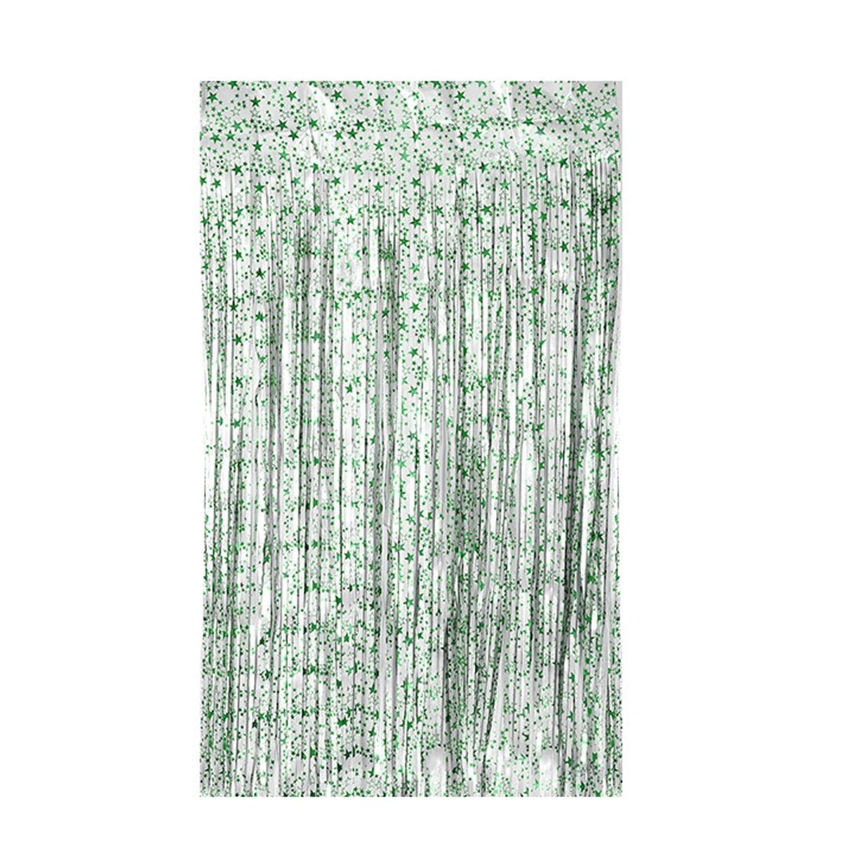 Door Curtain Star Print Party Backdrop Curtain Streamers Green