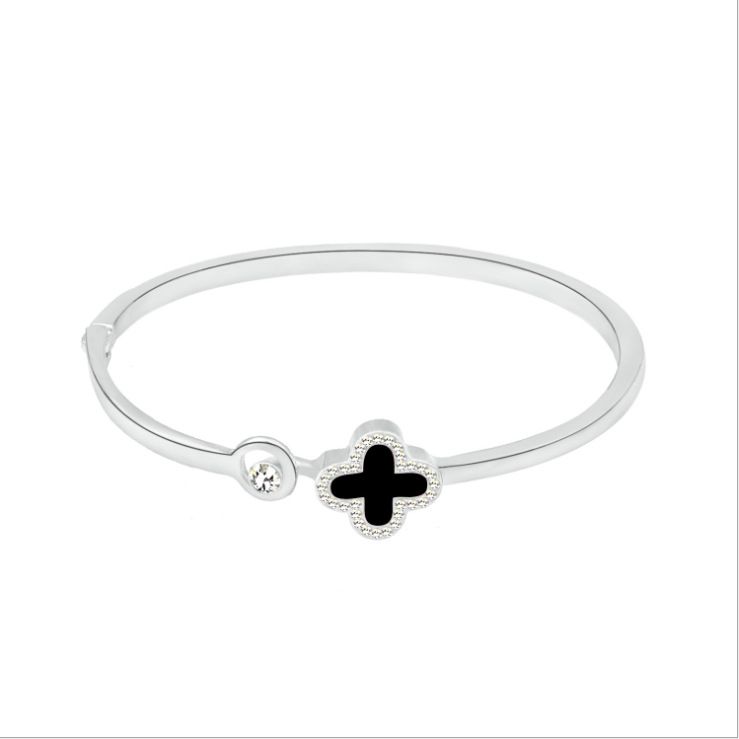 Women Lucky Four-leaf Clover Bracelet - Silver