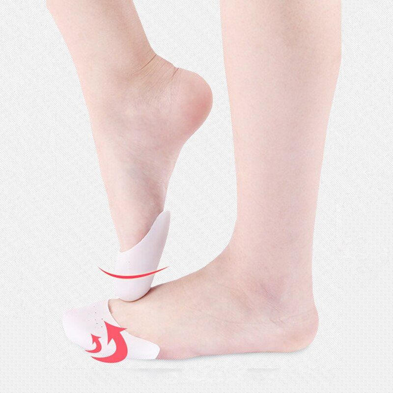 2pcs Feet Finger Protector Silicone Pointe Toe Cap Cover For Toes Soft Pads Protectors For Pointe Shoes Feet Care Tools-white 2pcs