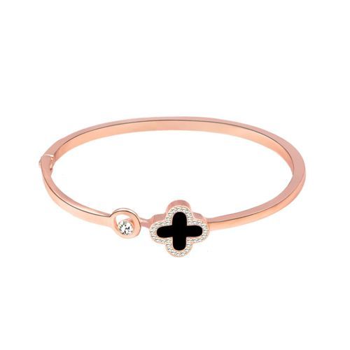 2-in-1 Lucky Four-leaf Clover Bracelet - Rose Gold/Silver