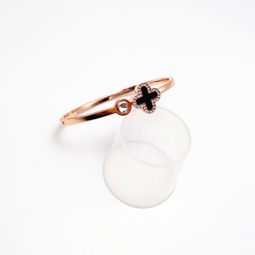 2-in-1 Lucky Four-leaf Clover Bracelet - Rose Gold/Silver