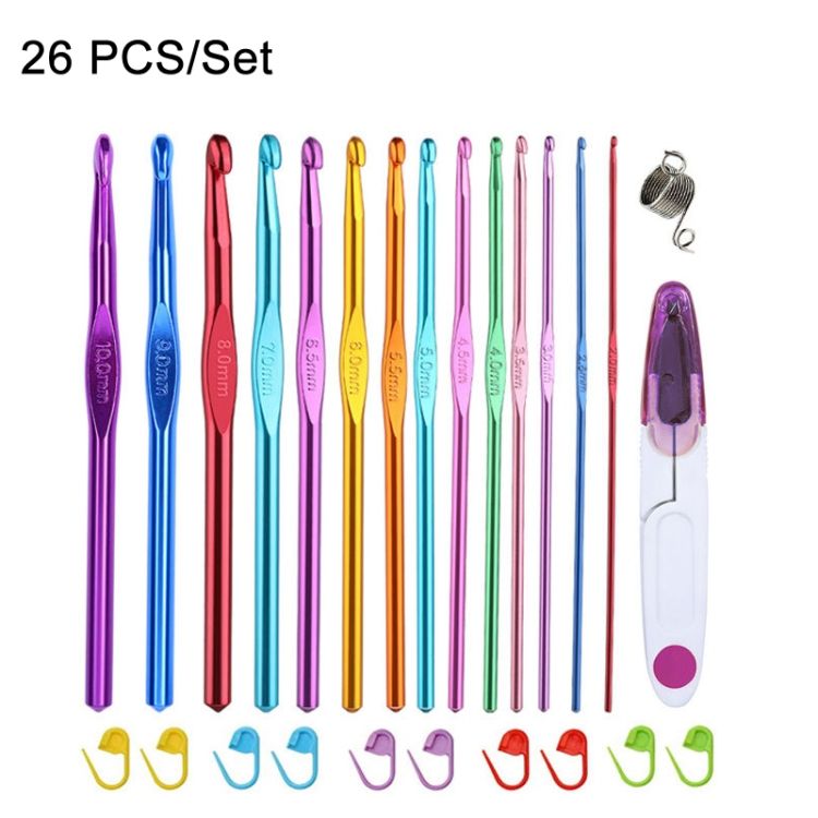 26 PCS/Set Single Head Crochet DIY Knitting Tool Material