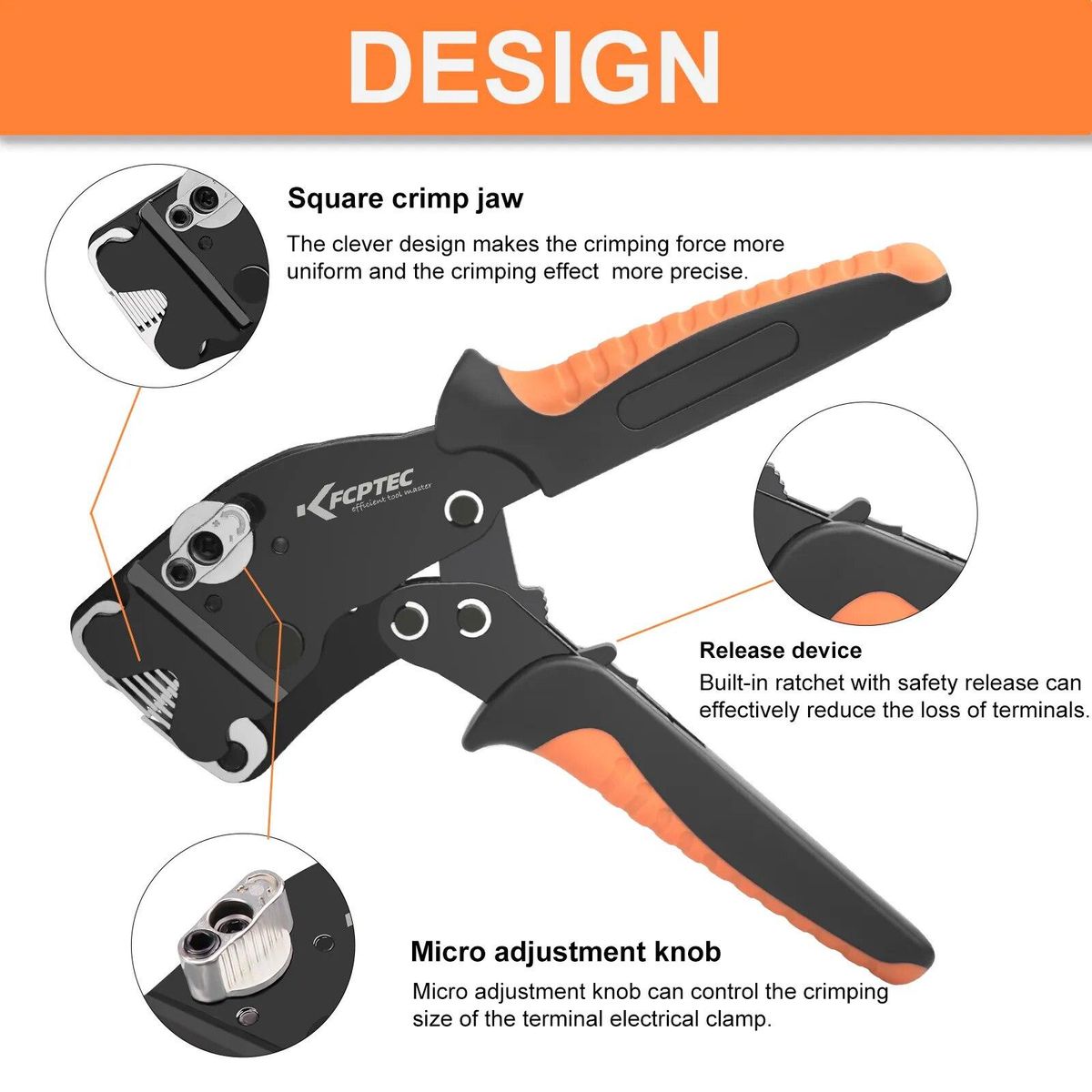 Tubular Terminal Crimping Tools Adjust Knob Control Crimping