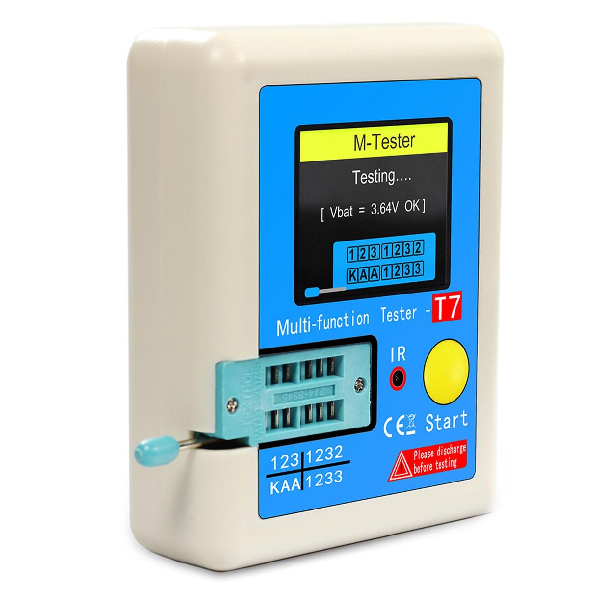 Transistor Meter LCR-T7 Multi-Function Capacitance Resistance Tester Full Color Display Transistor Meter for Diode Triode Capacitor Resistor Transistor LCR NPN PNP MOSFET