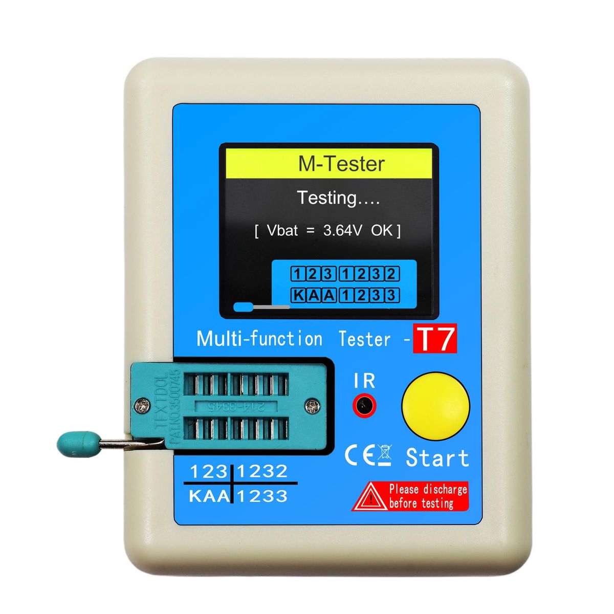 Transistor Meter LCR-T7 Multi-Function Capacitance Resistance Tester Full Color Display Transistor Meter for Diode Triode Capacitor Resistor Transistor LCR NPN PNP MOSFET