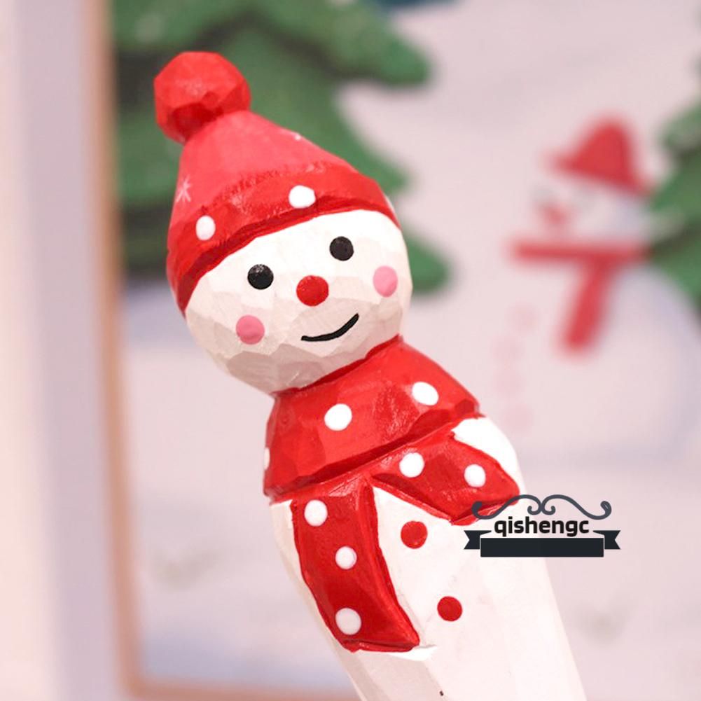 Wood Carved Cartoon Animal Ballpoint Pen Cute Christmas