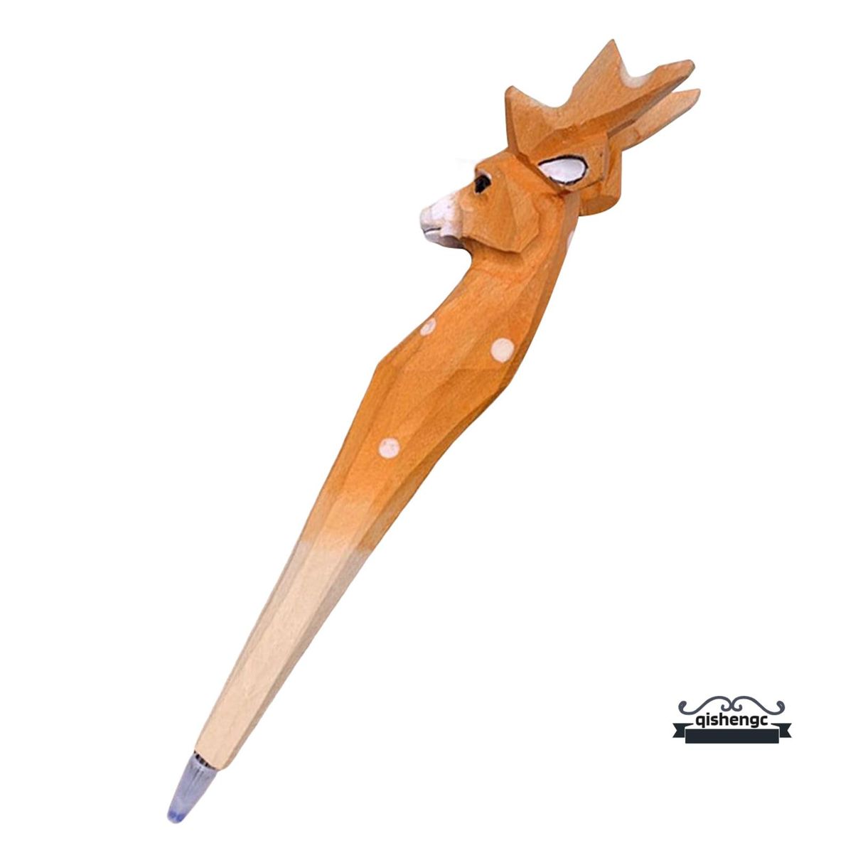 Wood Carved Cartoon Animal Ballpoint Pen Cute Christmas
