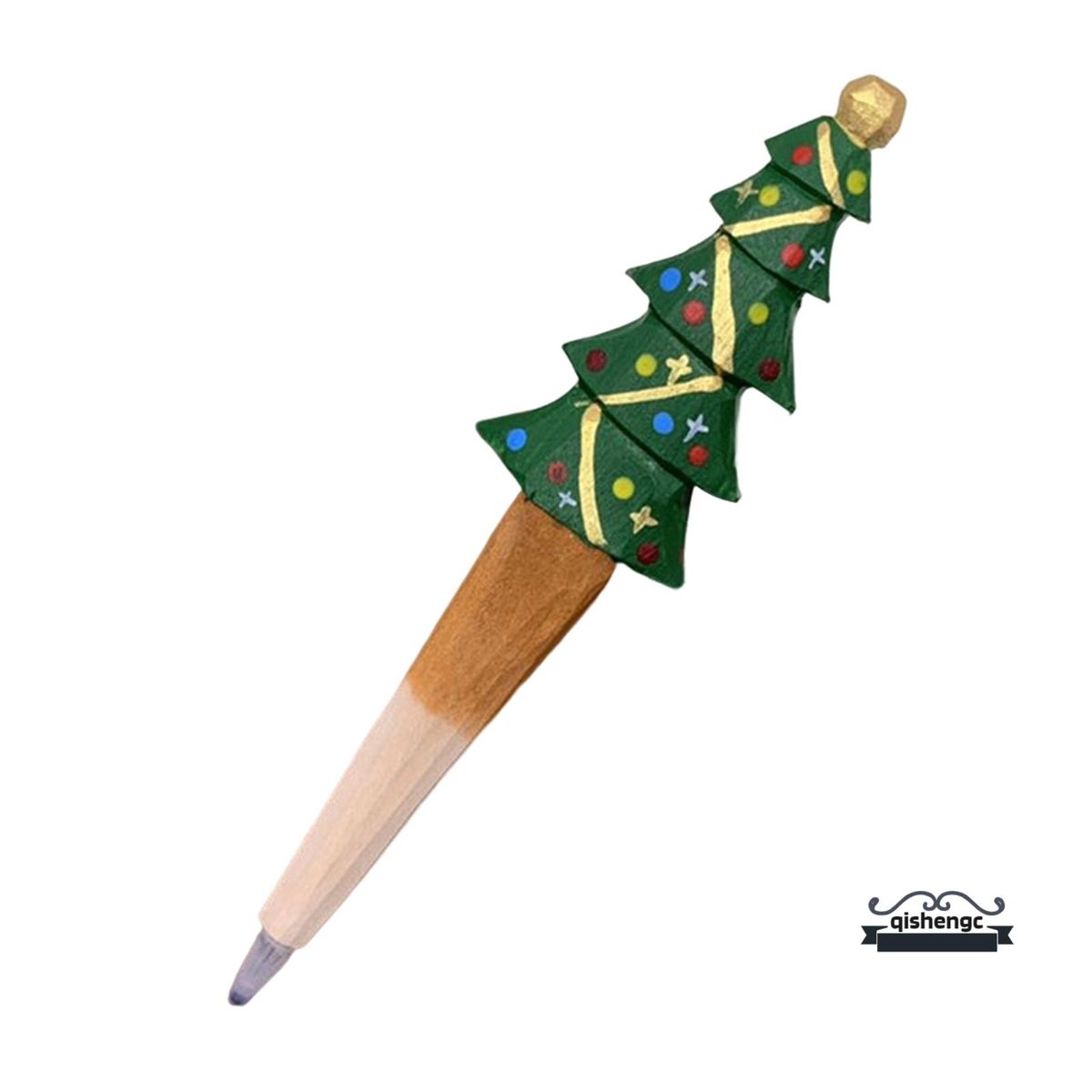 Wood Carved Cartoon Animal Ballpoint Pen Cute Christmas
