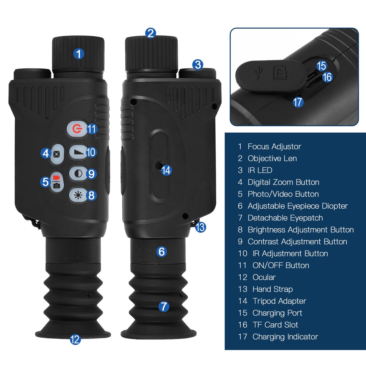2x Digital Night Vision Monocu-lar Video Photo Nightshot