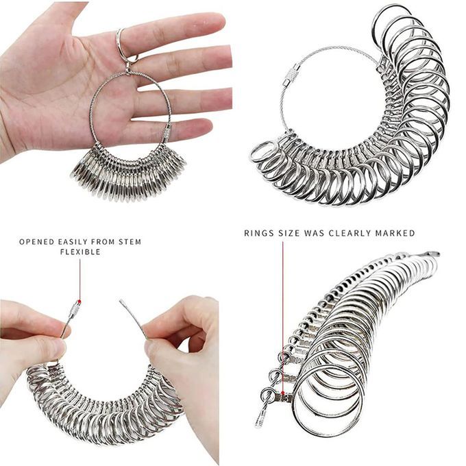 Metal Ring Sizer Measurement Finger Ring Gauge US Sizes Of 0 To13