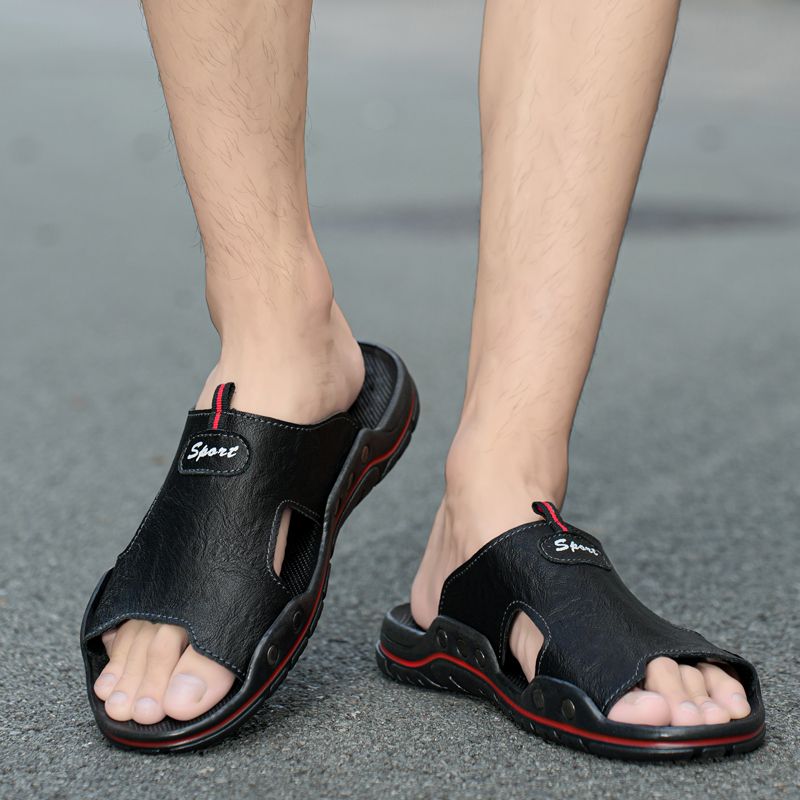 Men's Casual Fashion Leather Climbing Hiking Covered Toe Sandals