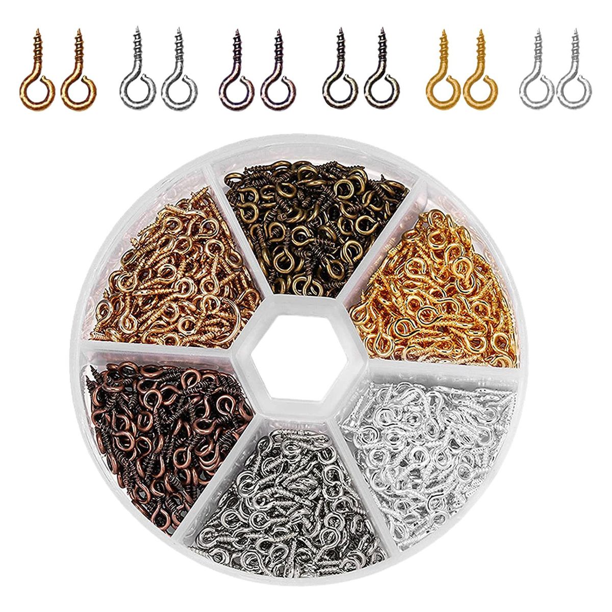 600Pcs Small Screw Eye Pins, Jewelry Accessory Metal Screw
