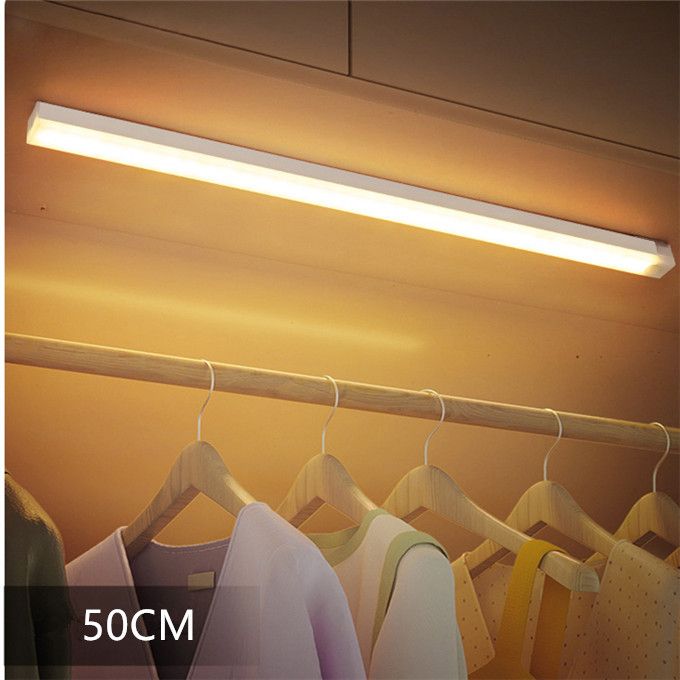 50CM LED Light Cabinet Light Rechargeable Motion Detector USB Night Light-Warm