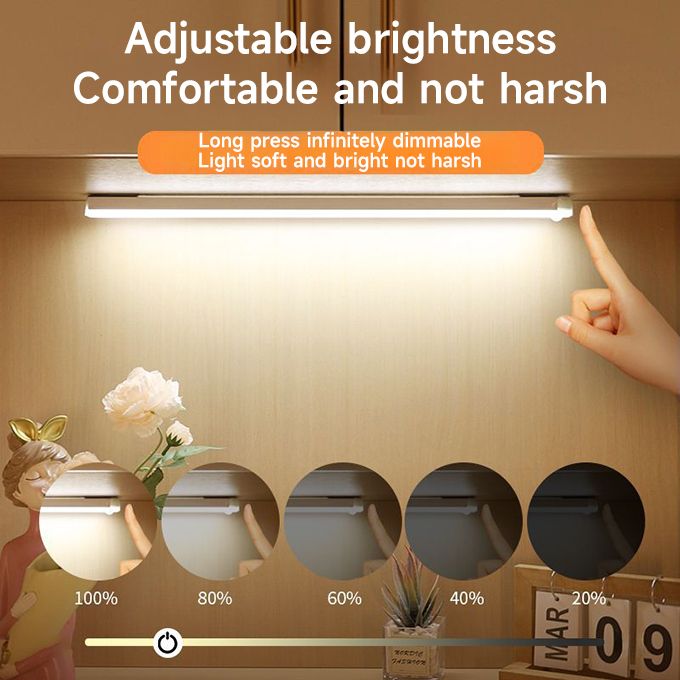50CM LED Light Cabinet Light Rechargeable Motion Detector USB Night Light-Warm
