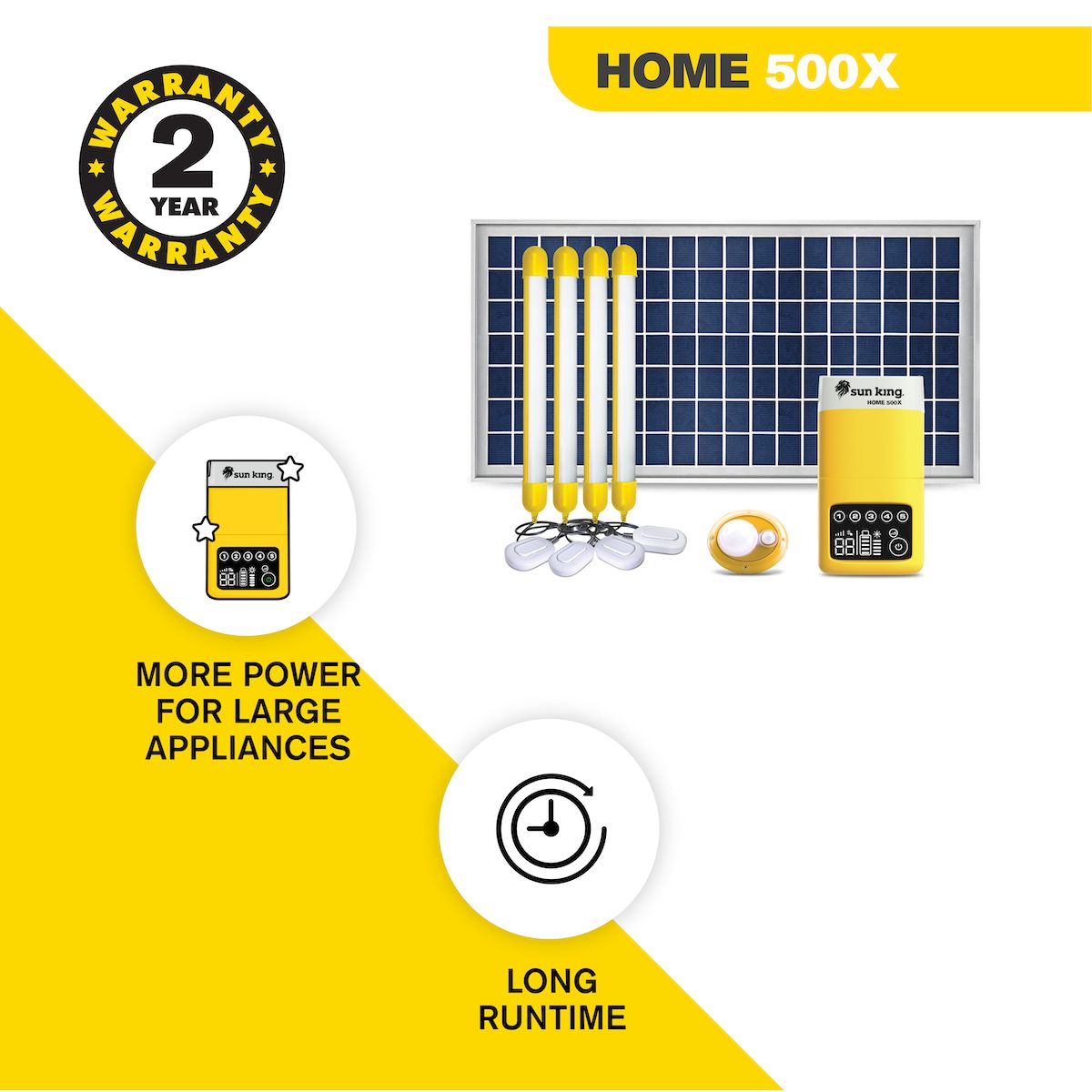 Home 500X Plus Solar Home Light System - Yellow