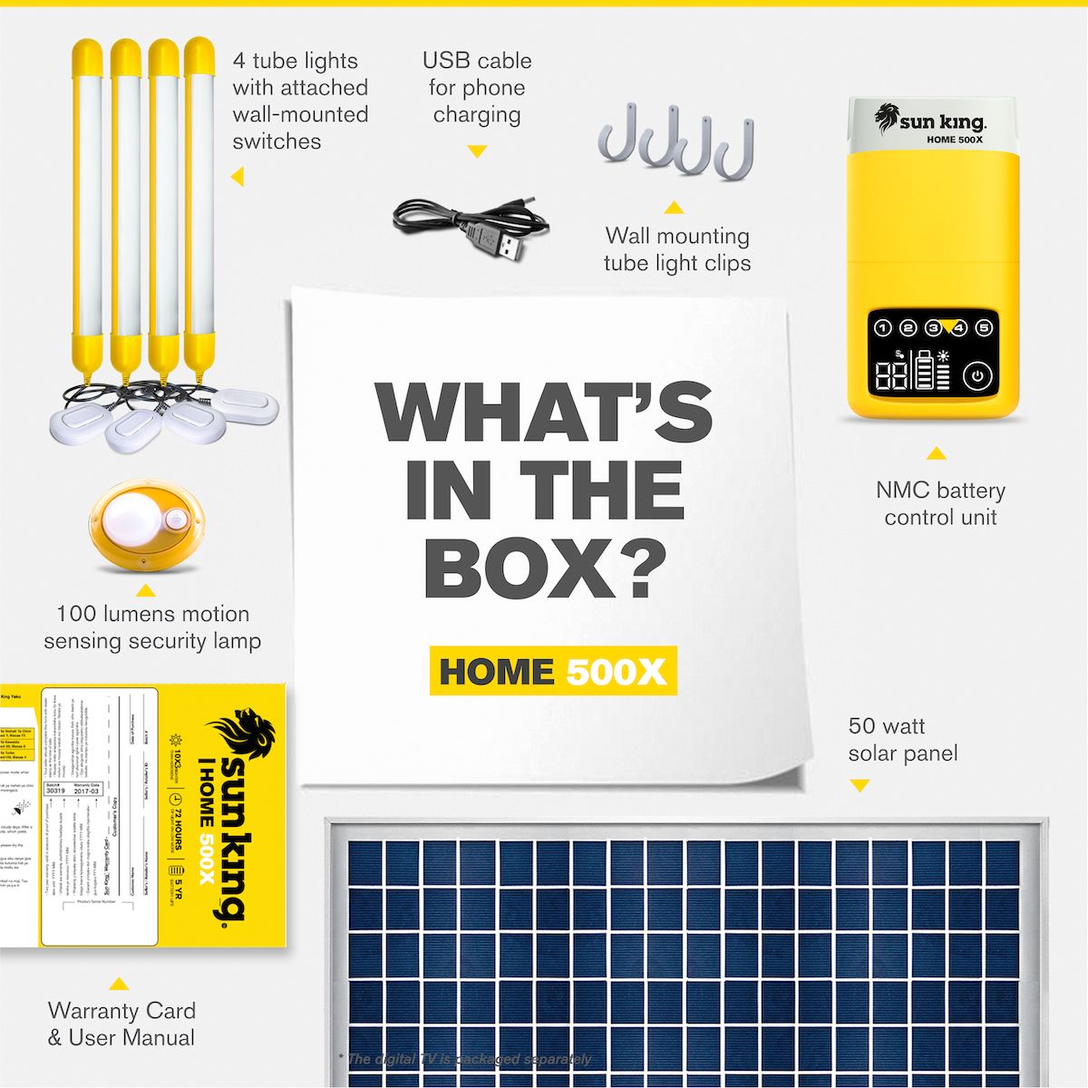 Home 500X Plus Solar Home Light System - Yellow