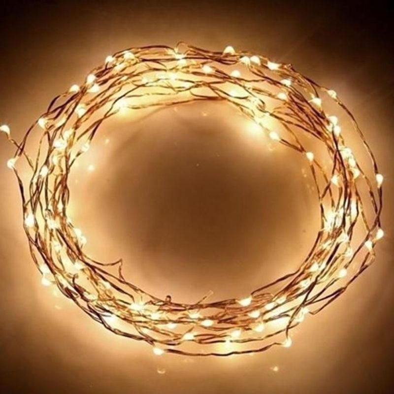 2Pcs Fairy Christmas LED String Lights Battery-Warm White