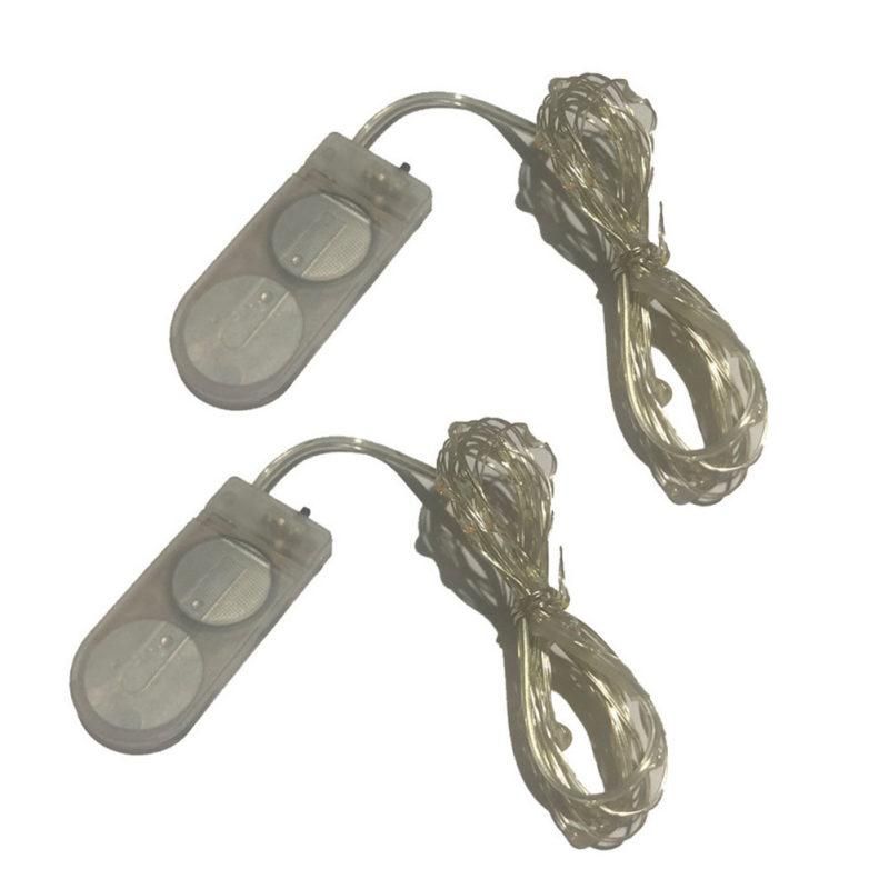 2Pcs Fairy Christmas LED String Lights Battery-Warm White