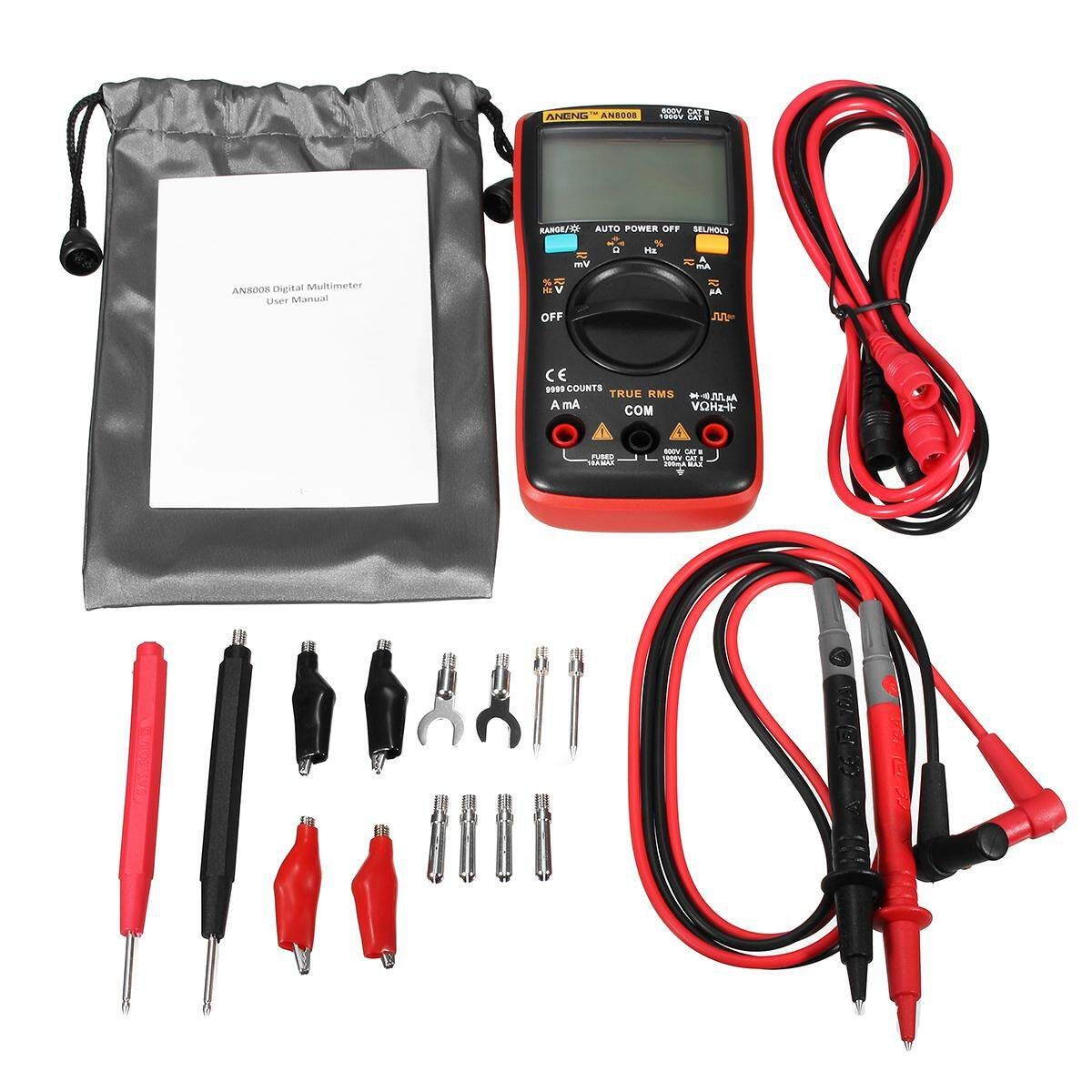 True RMS Digital Multimeter Backlight AC Voltage Current Resist Meter Tester