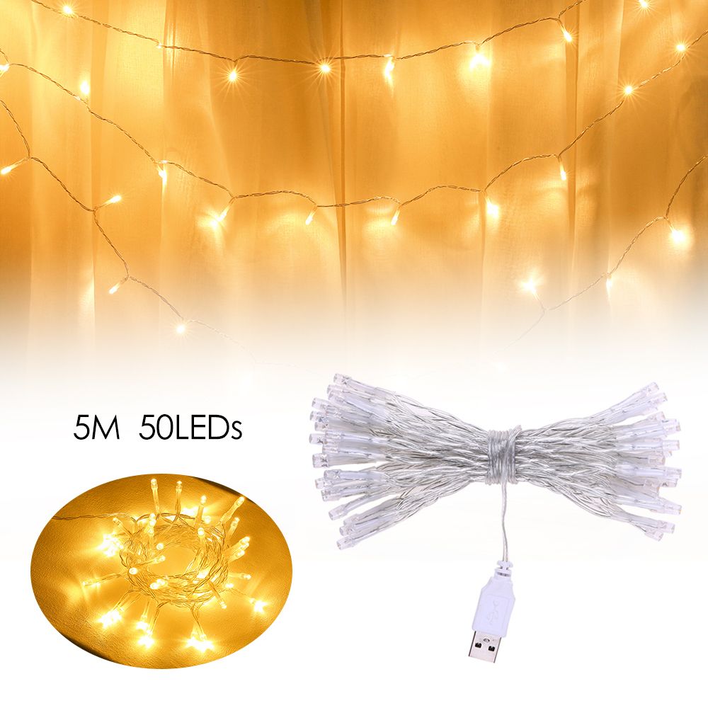 Fairy Lamp USB 5m 50LEDs Ball String Light Decorative Lights