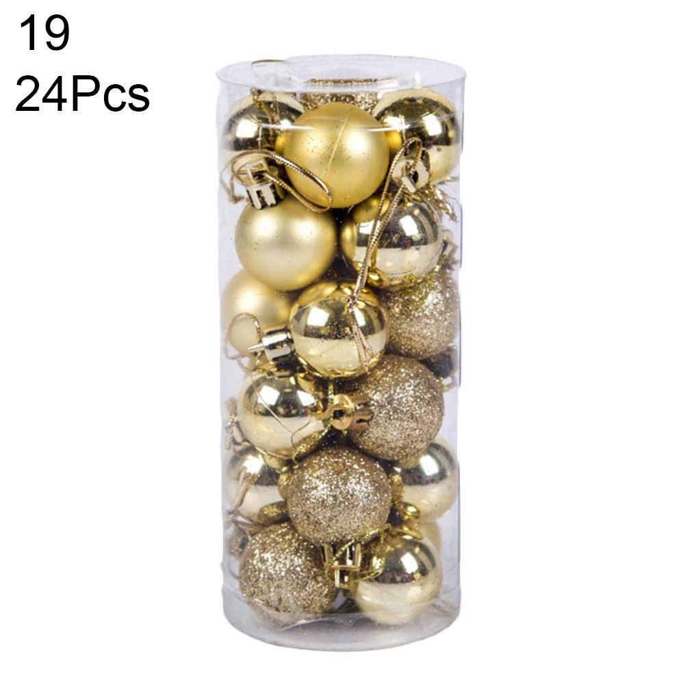 24Pcs 3cm Plastic Christmas Tree Balls Baubles Home-19#