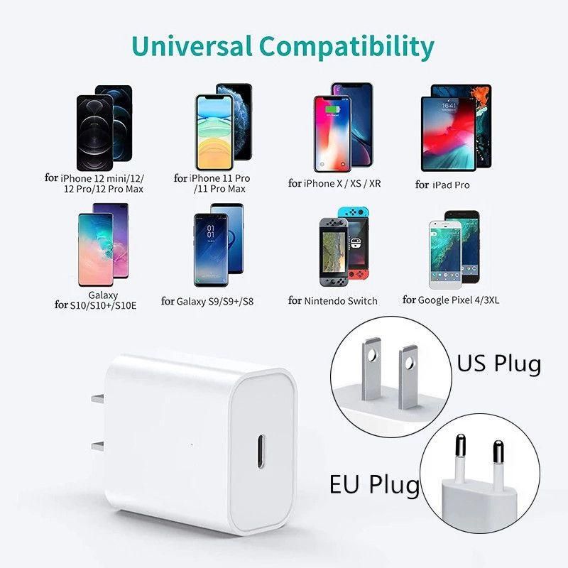 20w Pd Usb-c Power Adapter Charger Fast Charger For Ipho USB