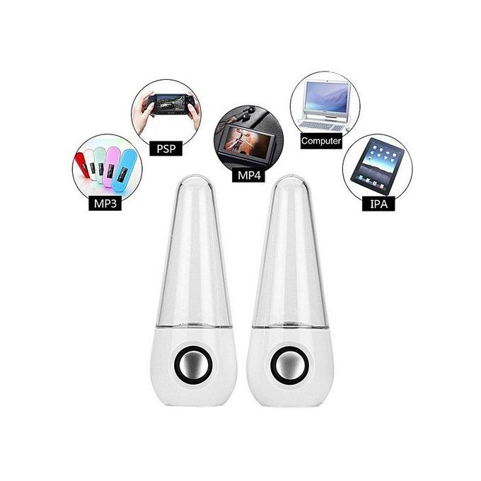 Bluetooth Wireless Speakers Dancing Water Speaker With Multicolored LED Light White HT-S