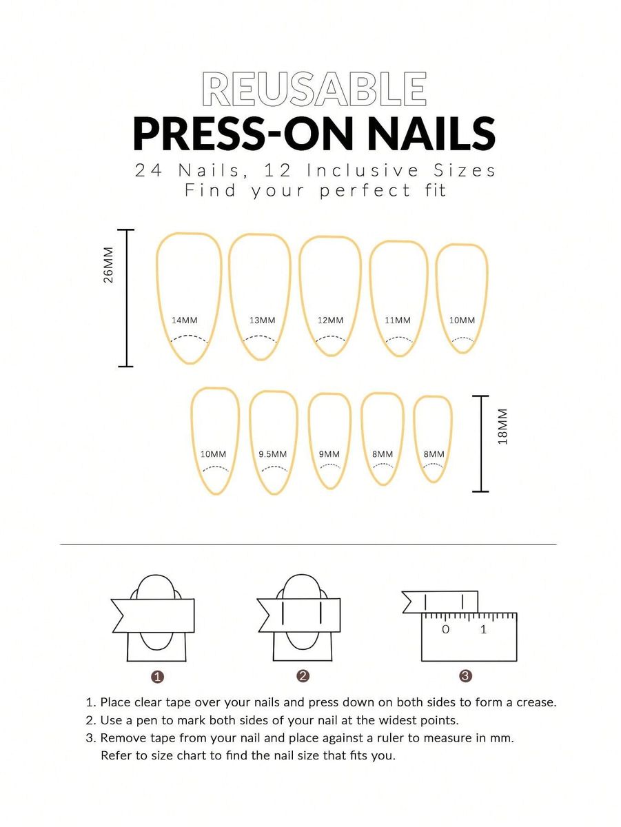 Press On Nails Short Almond Colorful French Tip Fake Nails 24pcs
