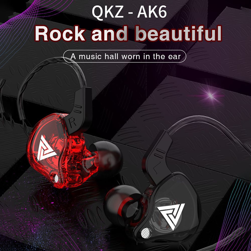 AK6 Universal 3.5mm HiFi Sport Headphones In Ear Earphone