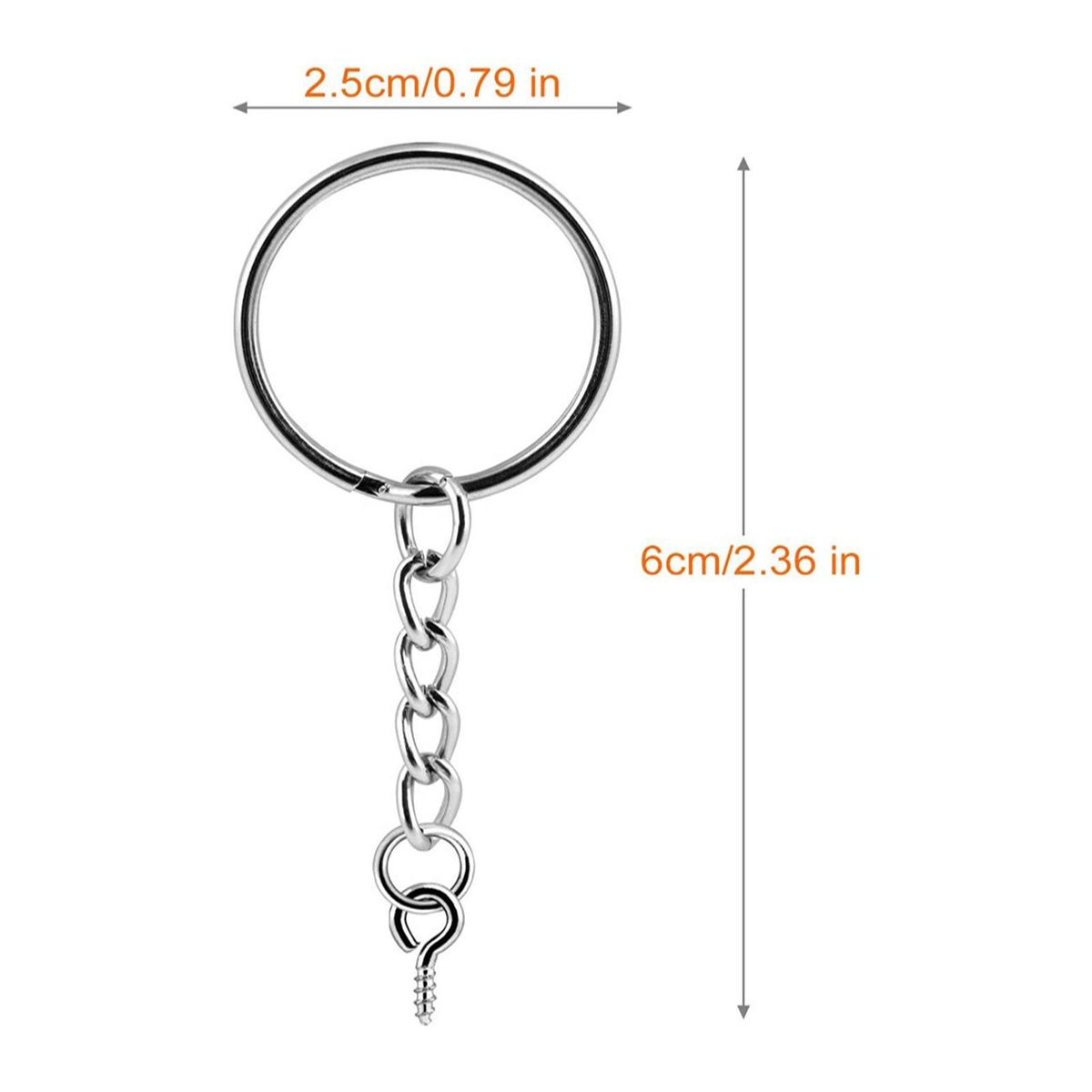 120 Sets Flat Keychain Rings Metal Key Holder Ring Keyring Blanks With