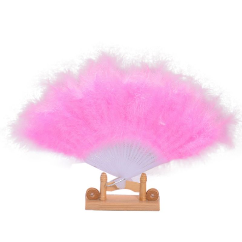 Feather Of For Performance Fans Elegant 21pcs Fan Skeleton Folding Decorative Home Dancing