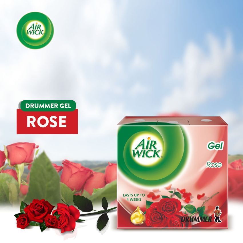 Drummer Gel Air Freshener Rose - Pack Of 6