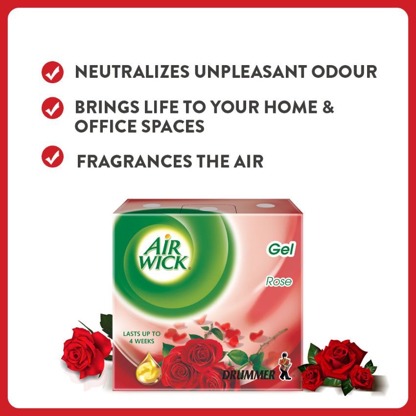 Drummer Gel Air Freshener Rose - Pack Of 6
