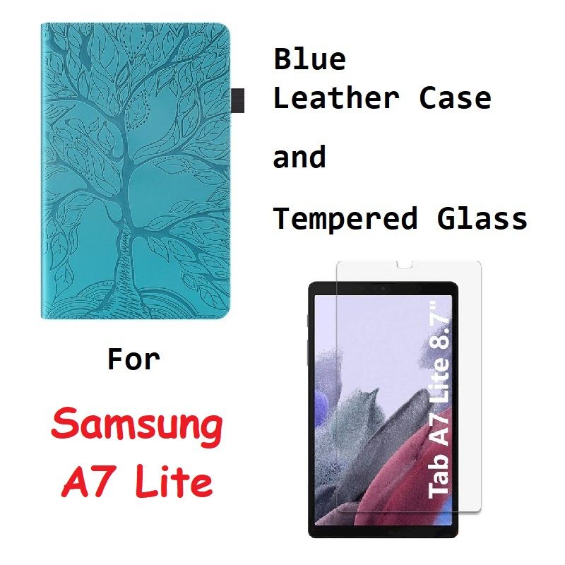 Leather Case And Screen Guard For Samsung A7 Lite