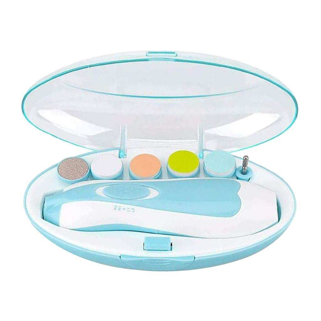 Safety Electric Nail Clipper Cutter Baby Nail Kids Infant Nail Blue