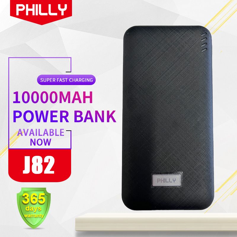 J82Black 10000Mah DualOutput Fast Charging Power-Bank